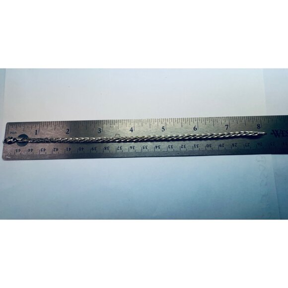 Estate Sterling Silver 925 Braided Chain Bracelet 8" Unisex Italy, Lobster Claw - Picture 7 of 10